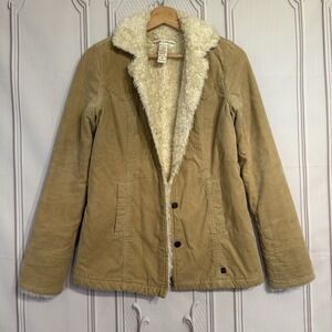 VTG Y2K Abercrombie & Fitch Penny Lane Camel Velvet Sherpa Jacket Sz XS